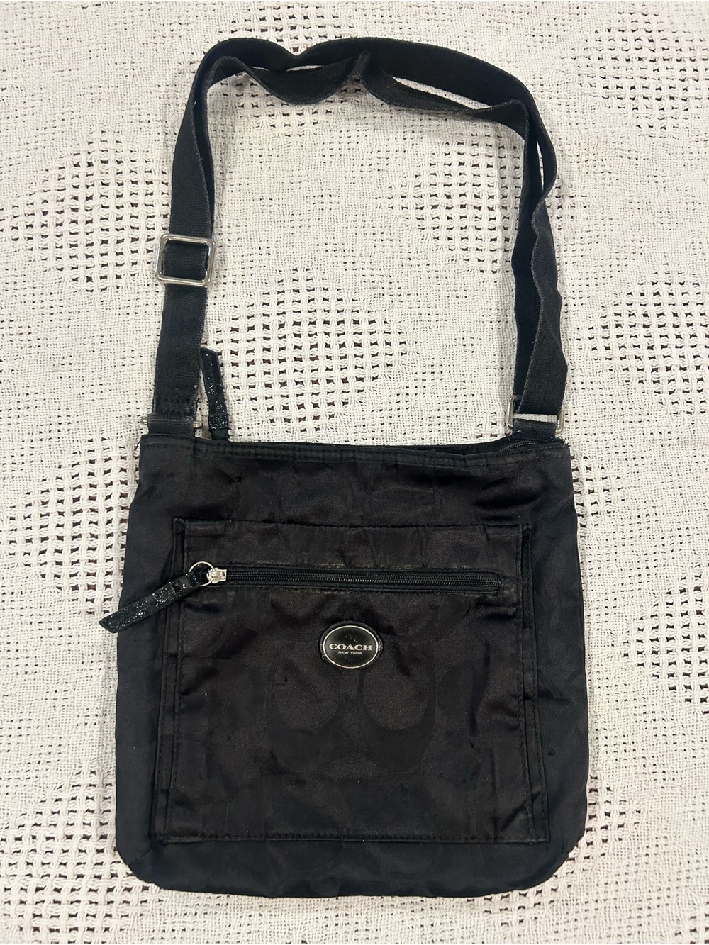 Coach Black Nylon Messenger Crossbody Bag
